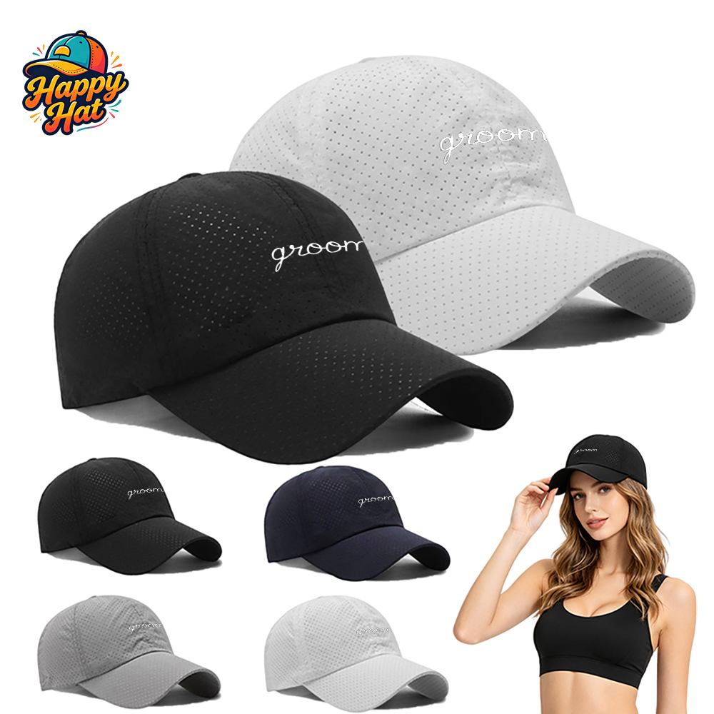 Men'S Grooming Day - 1PC Groom Embroidered Perforated Baseball Cap,
