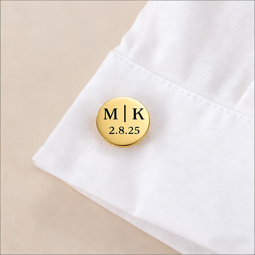 Men'S Grooming Day - Custom Date Cufflinks Stainless Steel Engraved