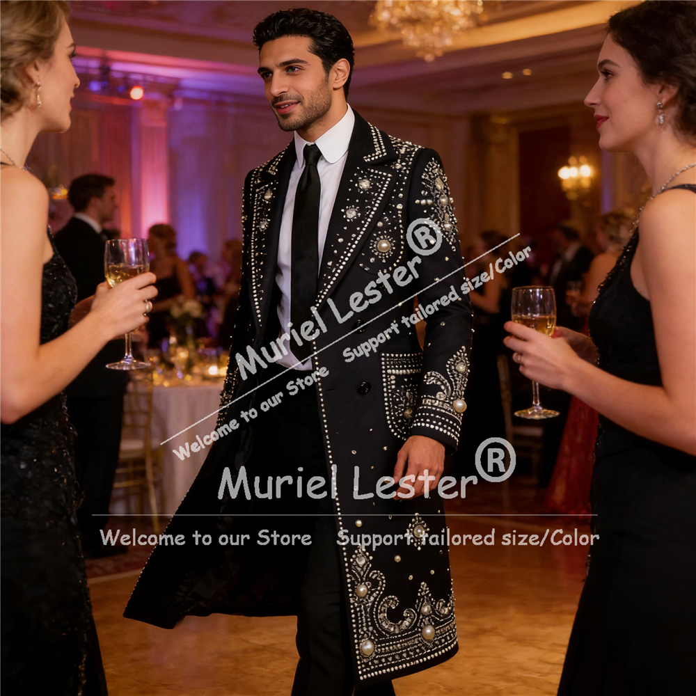 X Men Grooming - Luxury Beaded Stones Suits Men Long