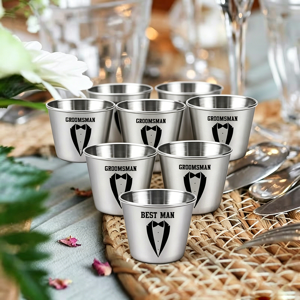 Custom Groomsman Shot Glass Se - Men'S Grooming Day incelemesi ve fiyatı