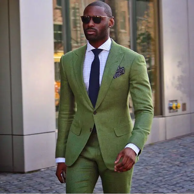 Army Green Linen Costume Homme - X Men Grooming incelemesi ve fiyatı