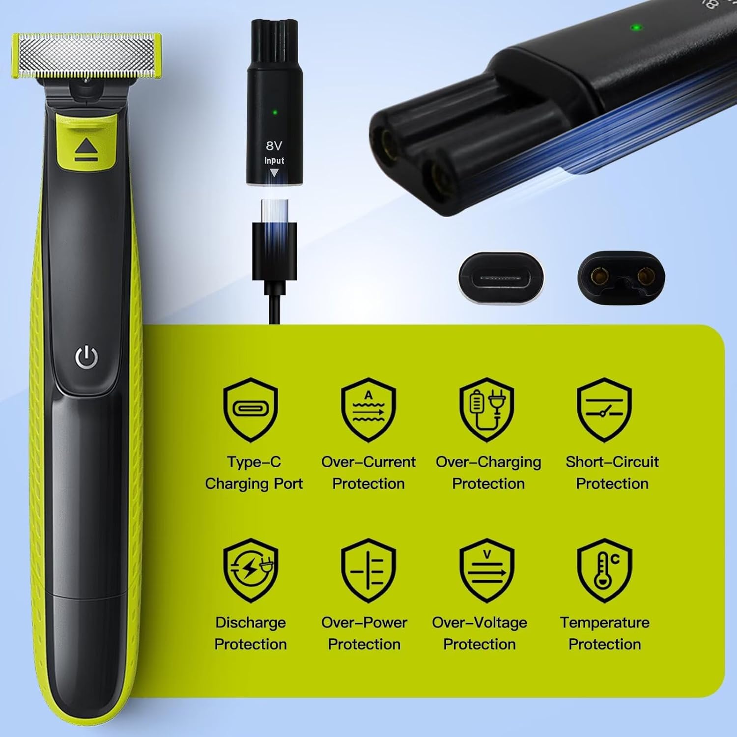 8V HQ850 Type-C Shaver Charger - Electric Shaver Rotary incelemesi ve fiyatı