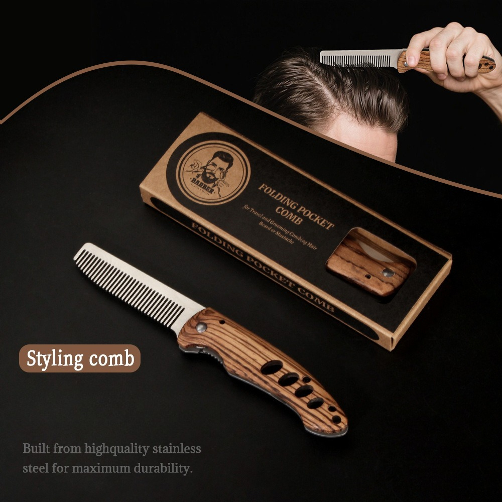 Solid Wood & Metal Folding Bea - Men'S Grooming Essentials incelemesi ve fiyatı