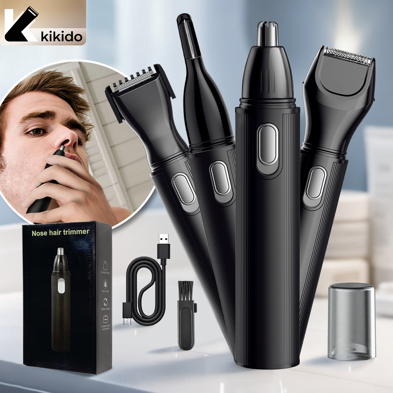 KIKIDO 4 in 1 Nose Hair Trimme - Men'S Grooming Essentials incelemesi ve fiyatı