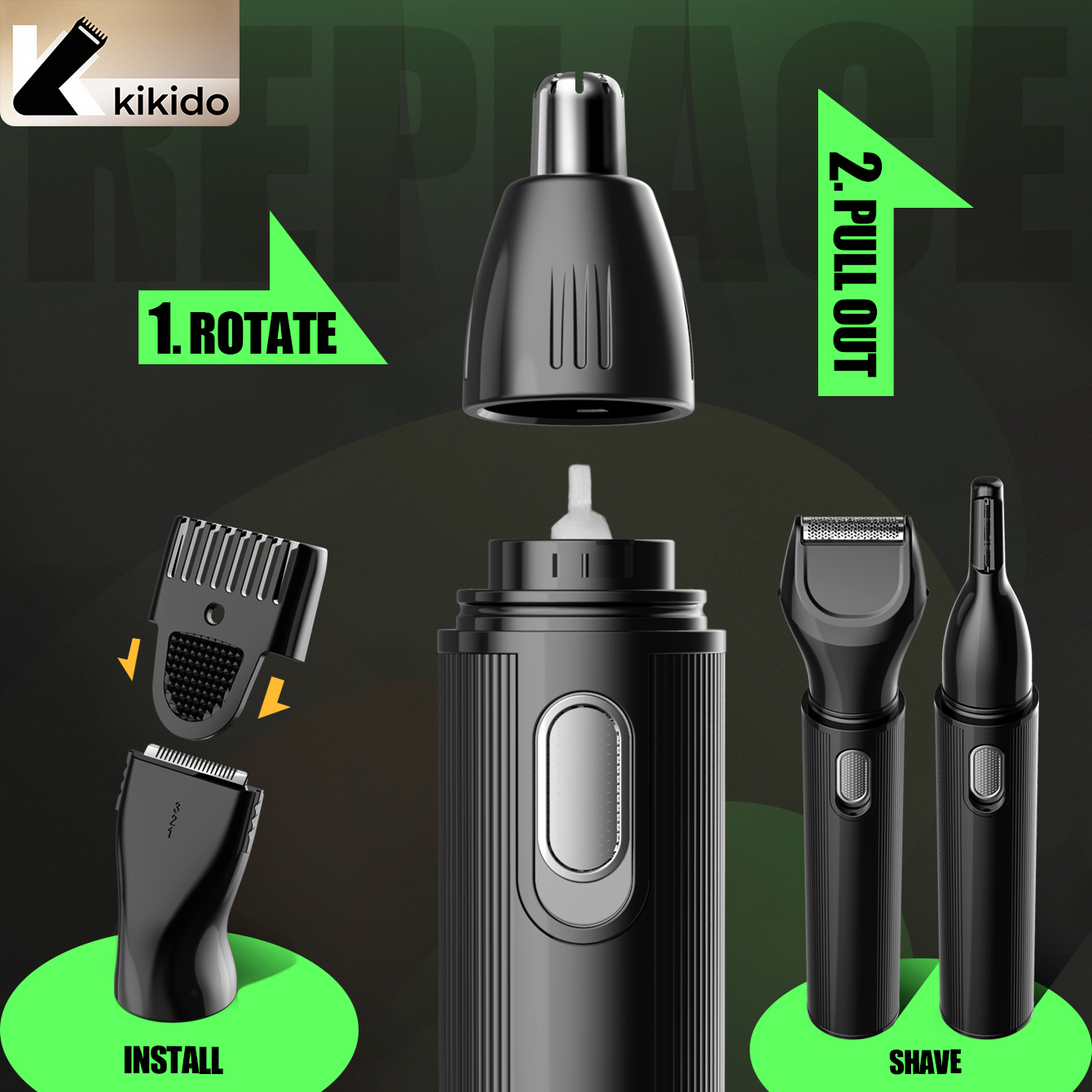 KIKIDO 4 in 1 Nose Hair Trimme - Men'S Grooming Essentials incelemesi ve fiyatı